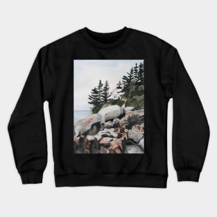 Maine Watercolor Painting Crewneck Sweatshirt